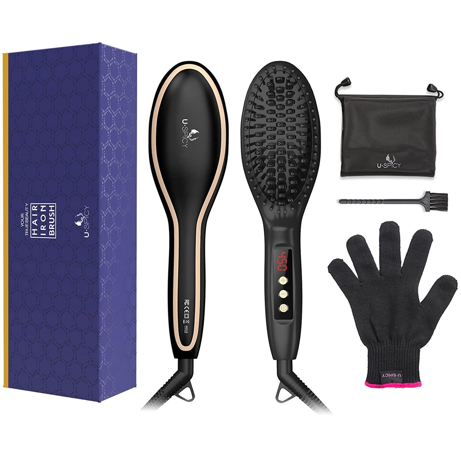 Uspicy hair iron on sale brush